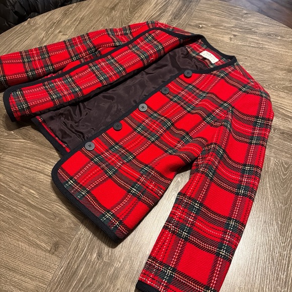 Red Plaid Button-Up Jacket - Talbots - Picture 5 of 9